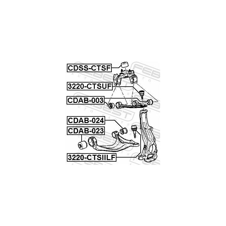 Valdymo svirties/išilginių svirčių įvorė FEBEST CDAB-024