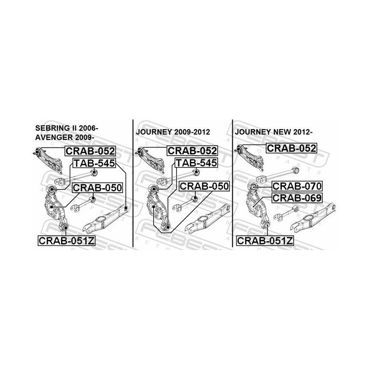 Valdymo svirties/išilginių svirčių įvorė FEBEST CRAB-052