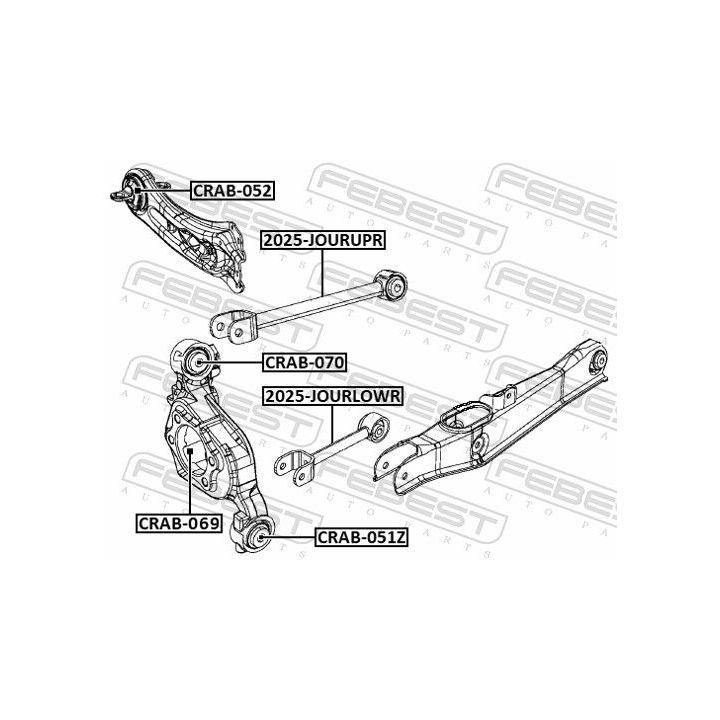 Valdymo svirties/išilginių svirčių įvorė FEBEST CRAB-069