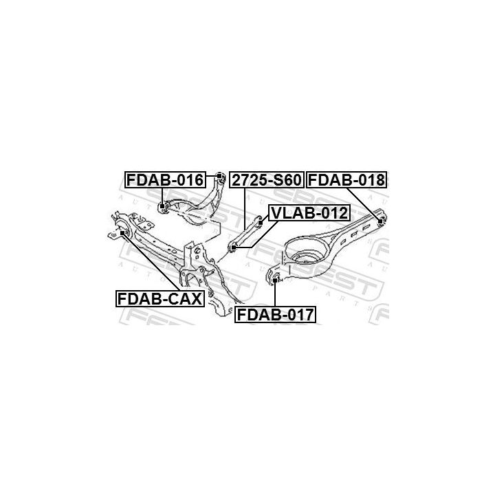 Valdymo svirties/išilginių svirčių įvorė FEBEST FDAB-017