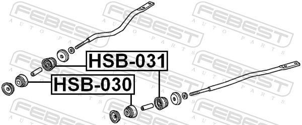 Valdymo svirties/išilginių svirčių įvorė FEBEST HSB-031