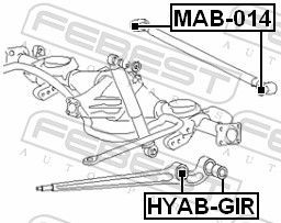 Valdymo svirties/išilginių svirčių įvorė FEBEST HYAB-GIR
