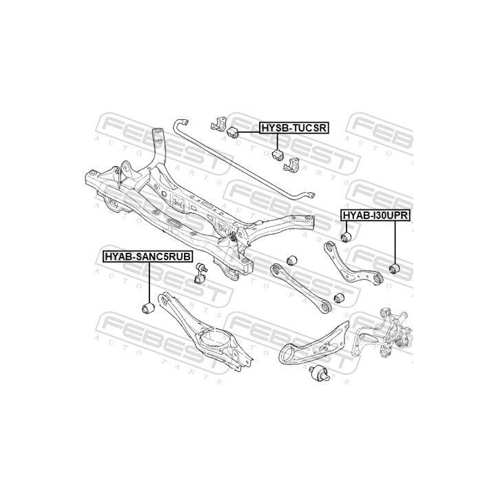 Valdymo svirties/išilginių svirčių įvorė FEBEST HYAB-I30UPR