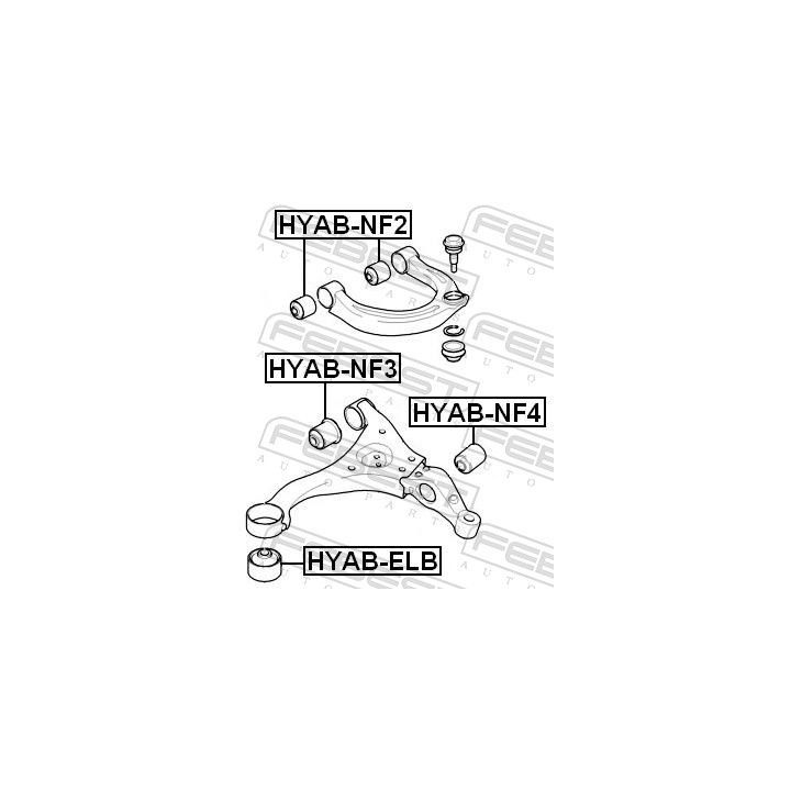 Valdymo svirties/išilginių svirčių įvorė FEBEST HYAB-NF2