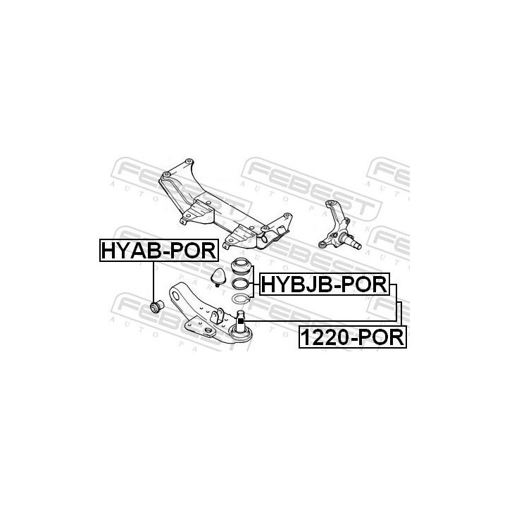 Valdymo svirties/išilginių svirčių įvorė FEBEST HYAB-POR