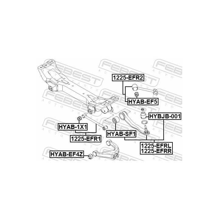 Valdymo svirties/išilginių svirčių įvorė FEBEST HYAB-SF1