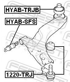 Valdymo svirties/išilginių svirčių įvorė FEBEST HYAB-TRJB
