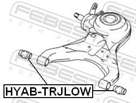 Valdymo svirties/išilginių svirčių įvorė FEBEST HYAB-TRJLOW