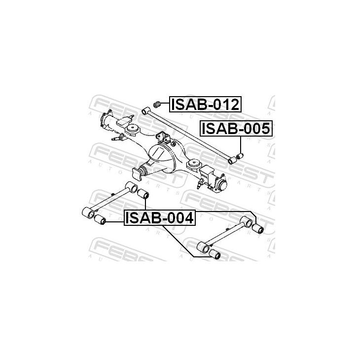 Valdymo svirties/išilginių svirčių įvorė FEBEST ISAB-004