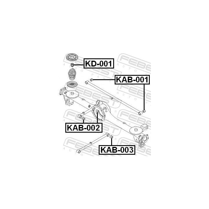 Valdymo svirties/išilginių svirčių įvorė FEBEST KAB-002