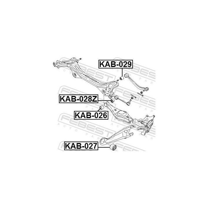 Valdymo svirties/išilginių svirčių įvorė FEBEST KAB-027
