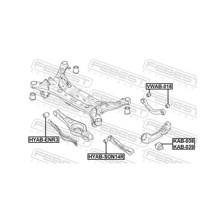 Valdymo svirties/išilginių svirčių įvorė FEBEST KAB-038