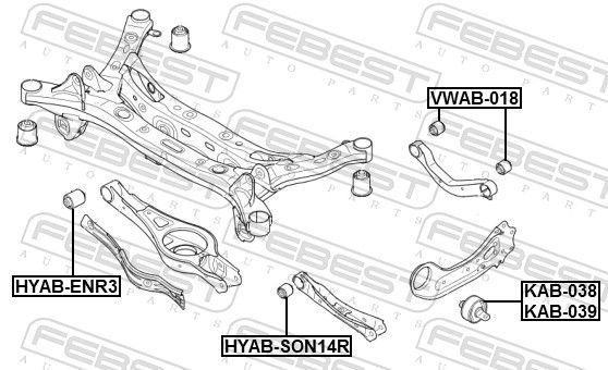 Valdymo svirties/išilginių svirčių įvorė FEBEST KAB-038