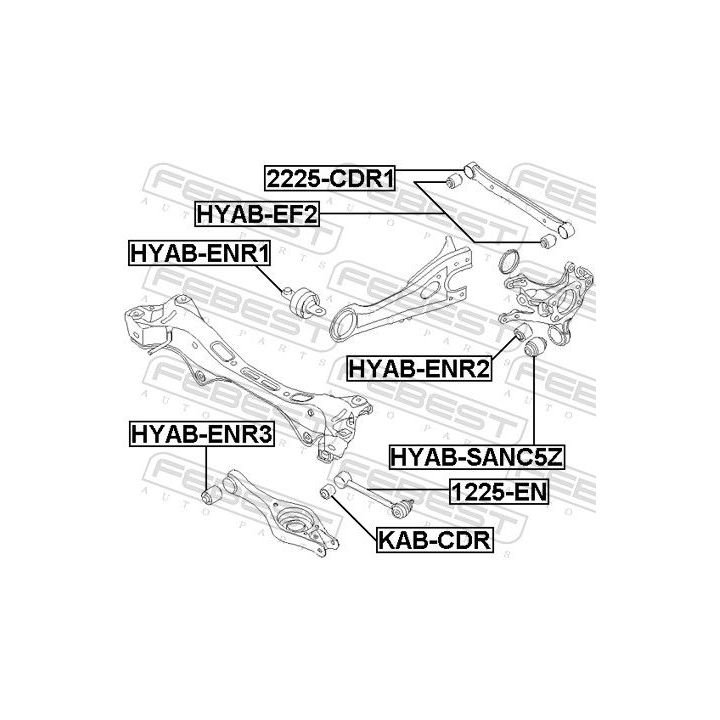 Valdymo svirties/išilginių svirčių įvorė FEBEST KAB-CDR