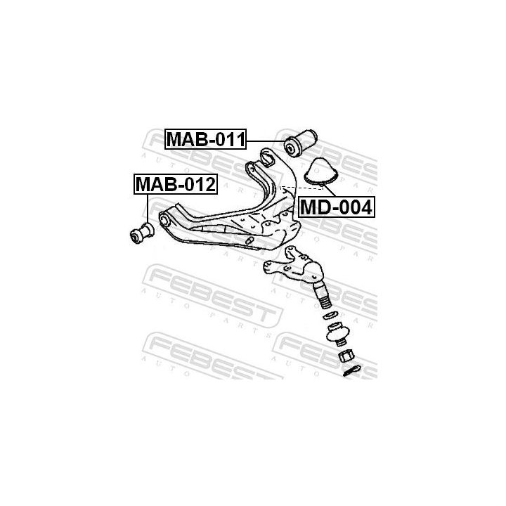 Valdymo svirties/išilginių svirčių įvorė FEBEST MAB-011