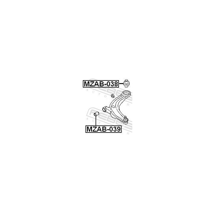 Valdymo svirties/išilginių svirčių įvorė FEBEST MZAB-038