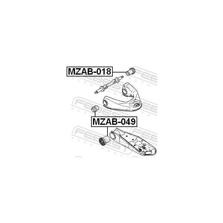 Valdymo svirties/išilginių svirčių įvorė FEBEST MZAB-049