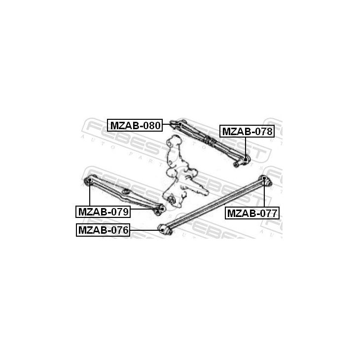Valdymo svirties/išilginių svirčių įvorė FEBEST MZAB-080