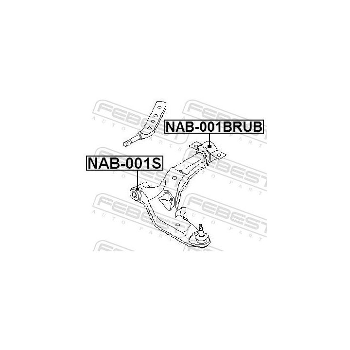Valdymo svirties/išilginių svirčių įvorė FEBEST NAB-001BRUB