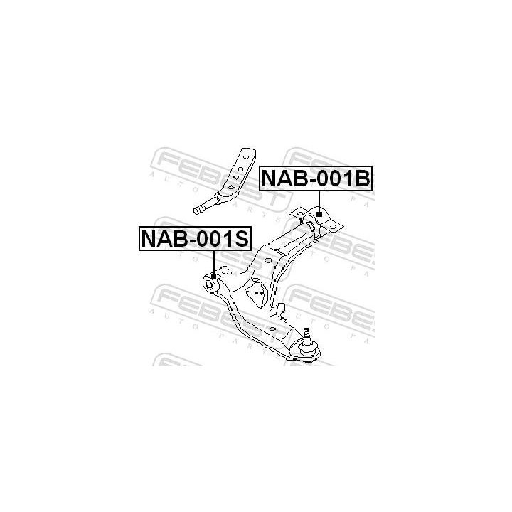 Valdymo svirties/išilginių svirčių įvorė FEBEST NAB-001S