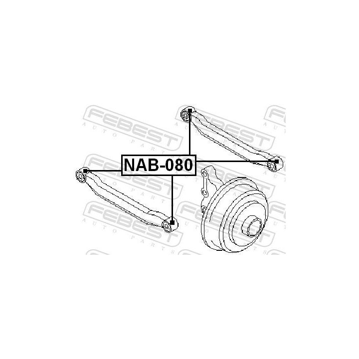 Valdymo svirties/išilginių svirčių įvorė FEBEST NAB-080
