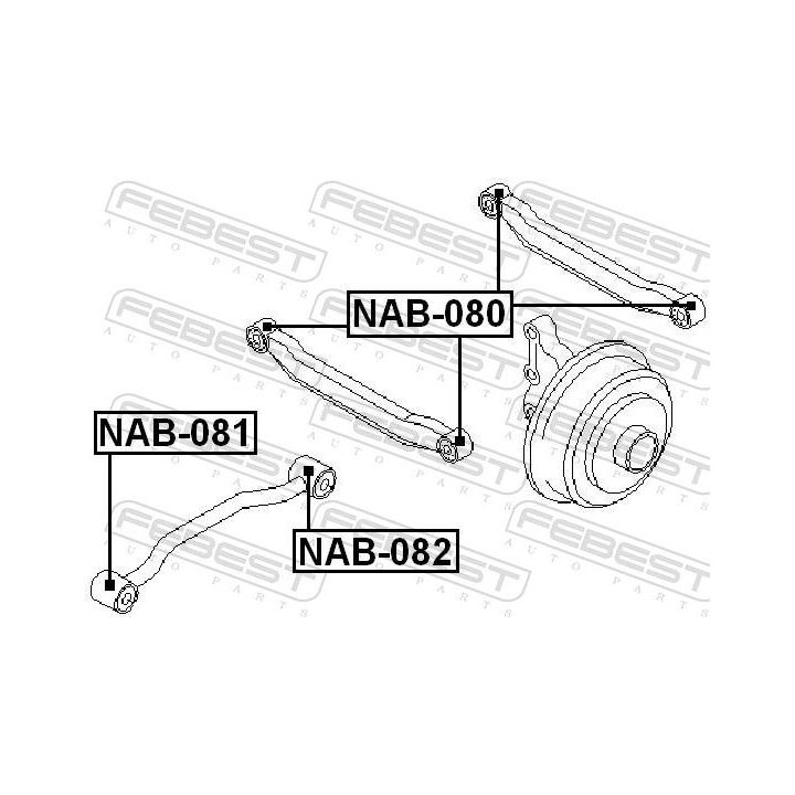 Valdymo svirties/išilginių svirčių įvorė FEBEST NAB-082