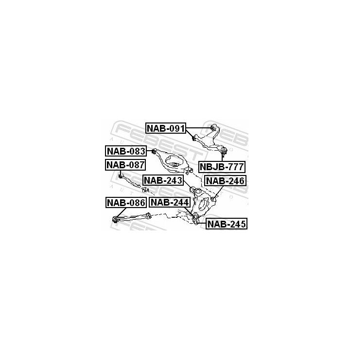 Valdymo svirties/išilginių svirčių įvorė FEBEST NAB-091