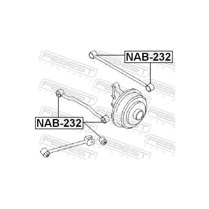 Valdymo svirties/išilginių svirčių įvorė FEBEST NAB-232