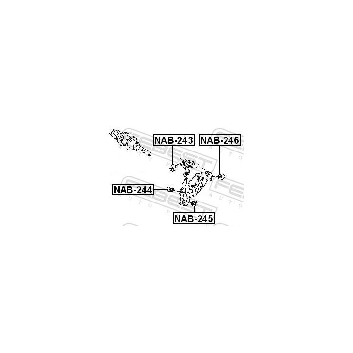 Valdymo svirties/išilginių svirčių įvorė FEBEST NAB-244