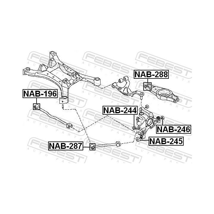 Valdymo svirties/išilginių svirčių įvorė FEBEST NAB-288