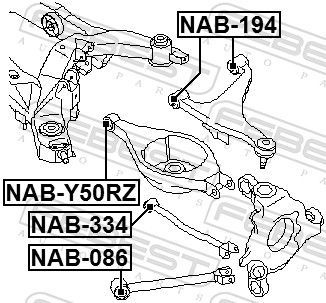 Valdymo svirties/išilginių svirčių įvorė FEBEST NAB-334