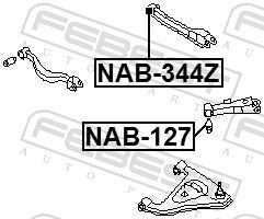 Valdymo svirties/išilginių svirčių įvorė FEBEST NAB-344Z