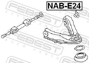 Valdymo svirties/išilginių svirčių įvorė FEBEST NAB-E24