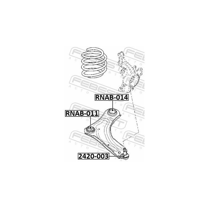 Valdymo svirties/išilginių svirčių įvorė FEBEST RNAB-014