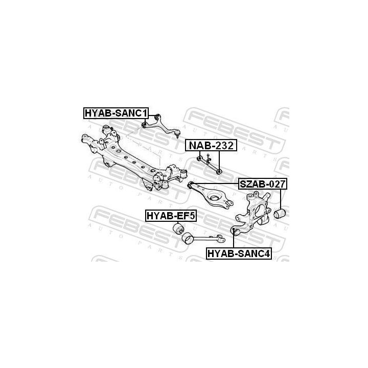 Valdymo svirties/išilginių svirčių įvorė FEBEST SZAB-027