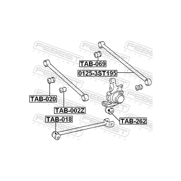 Valdymo svirties/išilginių svirčių įvorė FEBEST TAB-069