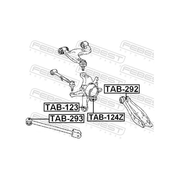 Valdymo svirties/išilginių svirčių įvorė FEBEST TAB-124Z