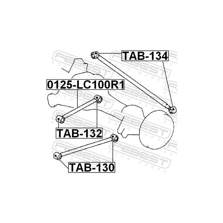 Valdymo svirties/išilginių svirčių įvorė FEBEST TAB-132