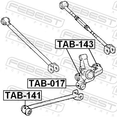 Valdymo svirties/išilginių svirčių įvorė FEBEST TAB-141