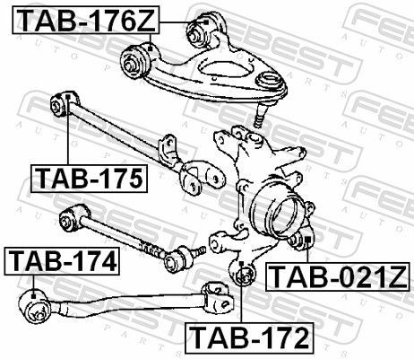 Valdymo svirties/išilginių svirčių įvorė FEBEST TAB-176Z