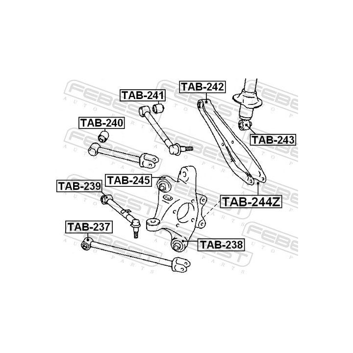Valdymo svirties/išilginių svirčių įvorė FEBEST TAB-242