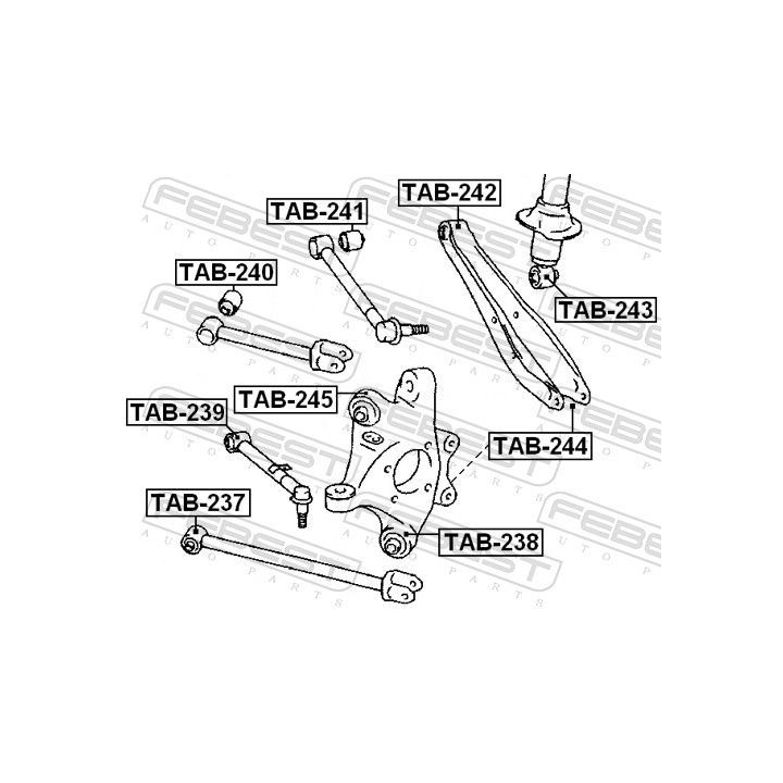 Valdymo svirties/išilginių svirčių įvorė FEBEST TAB-244