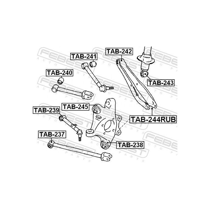 Valdymo svirties/išilginių svirčių įvorė FEBEST TAB-244RUB
