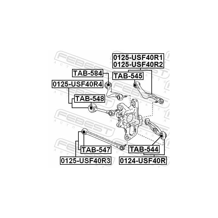 Valdymo svirties/išilginių svirčių įvorė FEBEST TAB-545