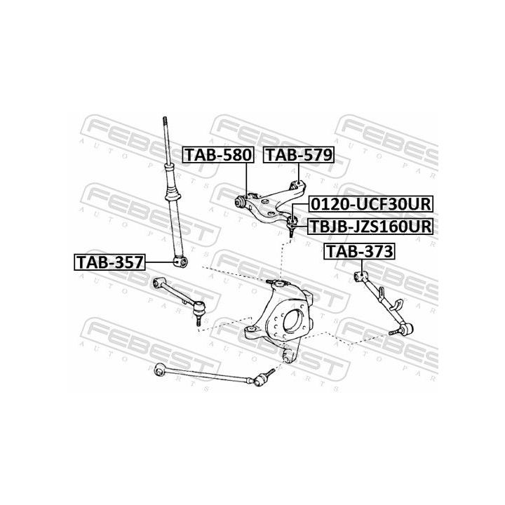Valdymo svirties/išilginių svirčių įvorė FEBEST TAB-580