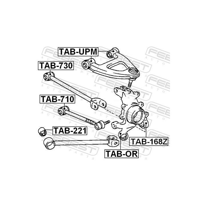 Valdymo svirties/išilginių svirčių įvorė FEBEST TAB-710