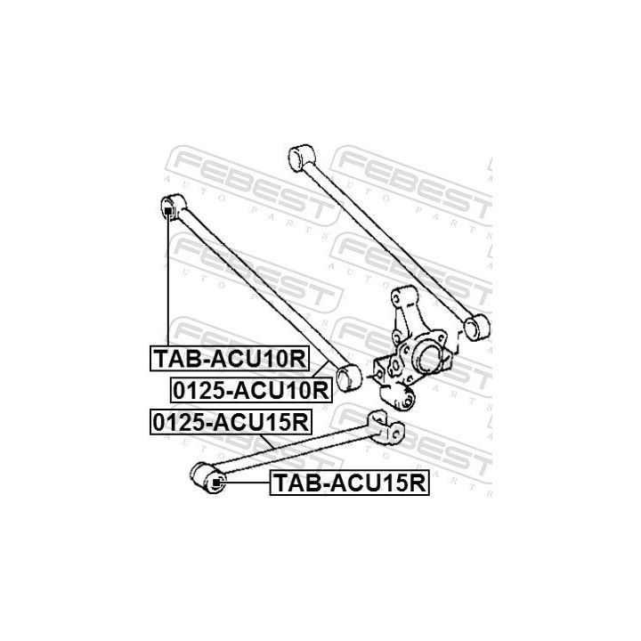 Valdymo svirties/išilginių svirčių įvorė FEBEST TAB-ACU10R