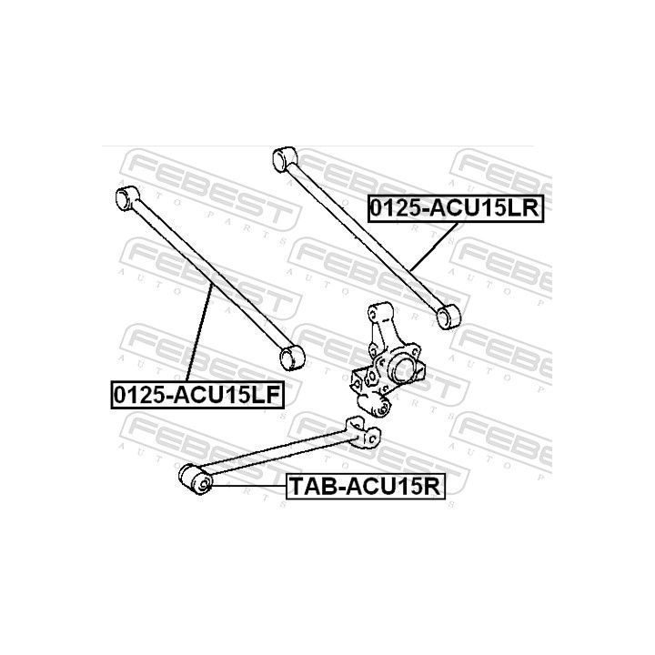 Valdymo svirties/išilginių svirčių įvorė FEBEST TAB-ACU15R