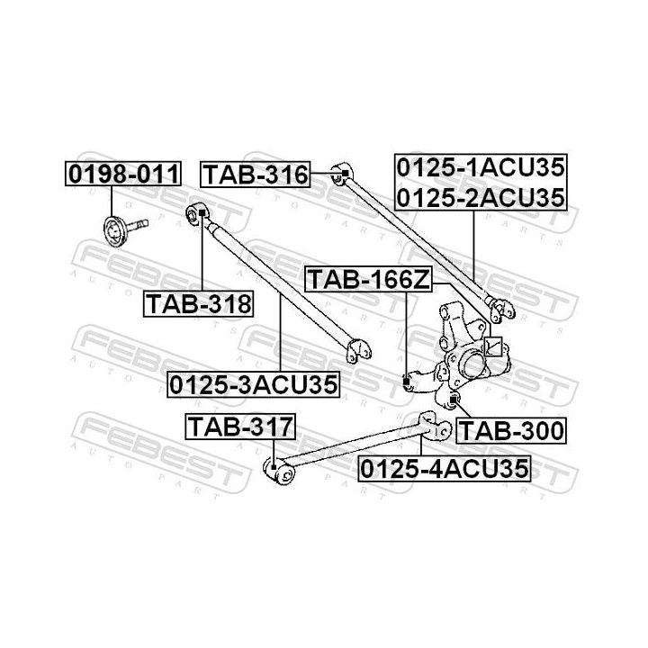 Vikšro valdymo svirtis FEBEST 0125-3ACU35