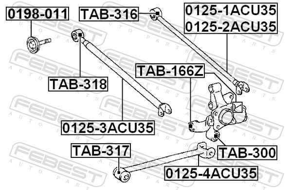 Vikšro valdymo svirtis FEBEST 0125-3ACU35